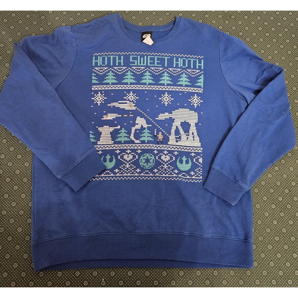 Star Wars Sweatshirt‎ Mens EXTRA LARGE Hoth Sweet Hoth Christmas Holiday Blue